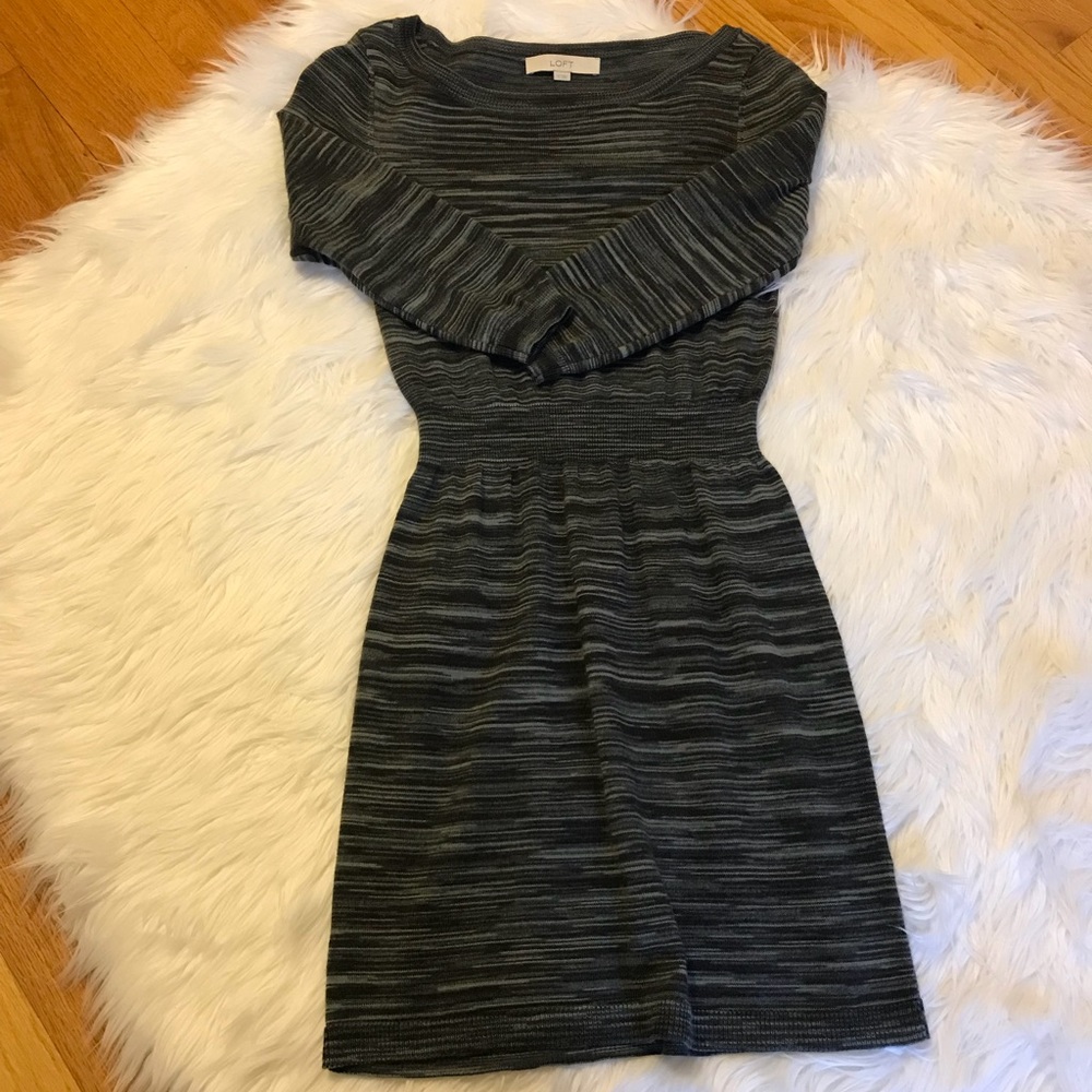 LOFT Gray Marled Dress